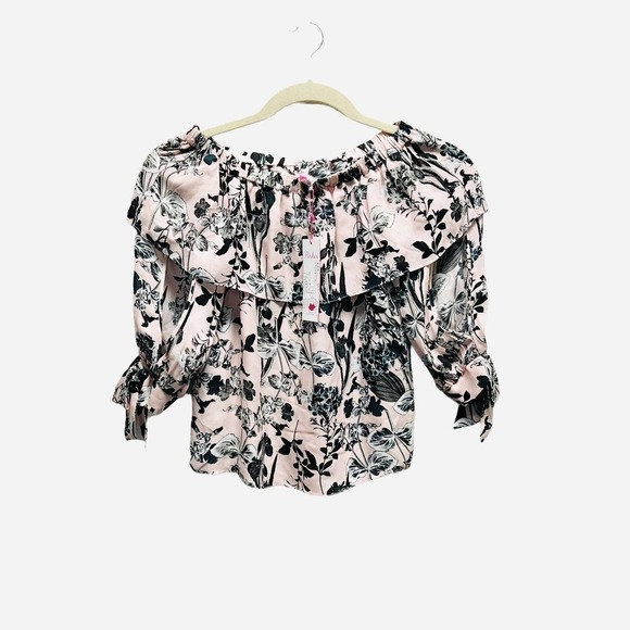 Parker Mandy Blouse Off the Shoulder Blouse‎ in Pearl Paradise - Picture 4 of 10